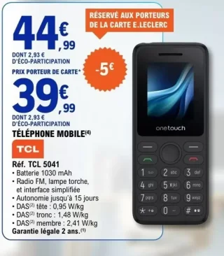Téléphone mobile TCL Réf. TCL 5041