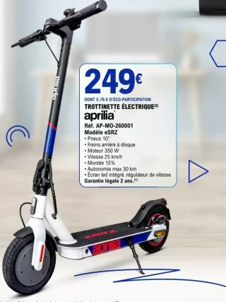 TROTTINETTE ÉLECTRIQUE aprilia Modèle eSRZ