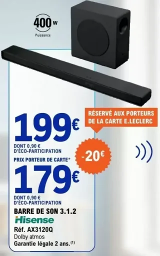 BARRE DE SON 3.1.2 Hisense Réf. AX3120Q