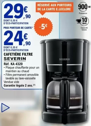 Cafetière filtre SEVERIN Réf. KA 4320