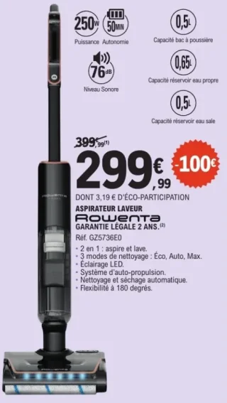 Aspirateur laveur Rowenta Réf. GZ5736E0