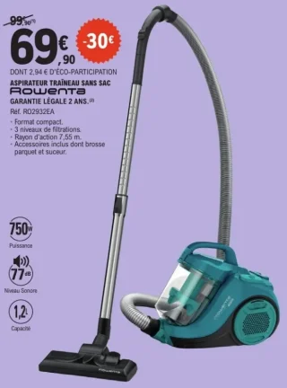 Aspirateur traîneau sans sac Rowenta Réf. RO2932EA