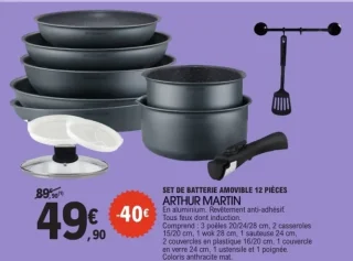 SET DE BATTERIE AMOVIBLE 12 PIÈCES ARTHUR MARTIN