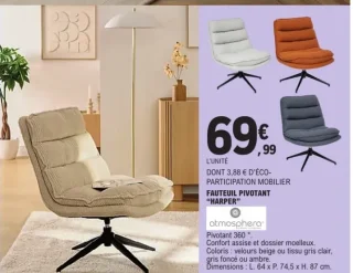 Fauteuil pivotant "Harper" Atmosphera