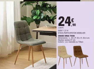 Chaise Sirac tissu