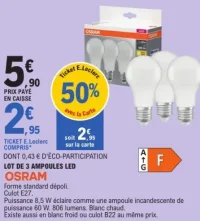 Lot de 3 ampoules LED Osram