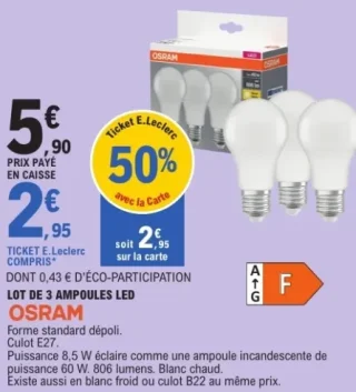 Lot de 3 ampoules LED Osram