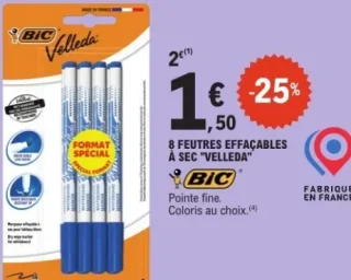 8 feutres effaçables à sec Velleda BIC