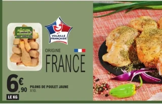 Pilons de poulet jaune x10