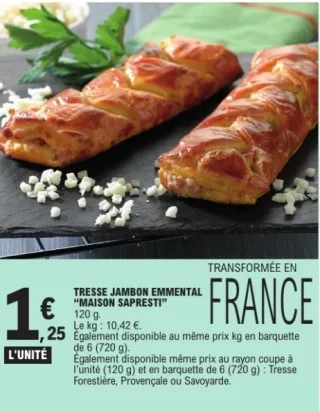Tresse jambon emmental "Maison Sapresti"