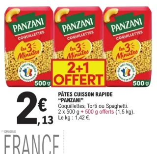 Pâtes cuisson rapide Coquillettes Panzani
