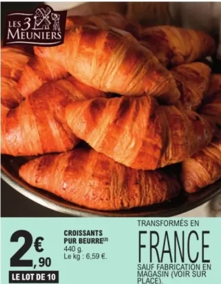 Croissants pur beurre Les 3 Meuniers