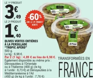 Olives vertes entières à la persillade "Tropic Apéro"