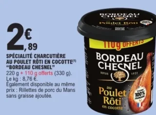 Spécialité charcutière au poulet rôti en cocotte Bordeau Chesnel