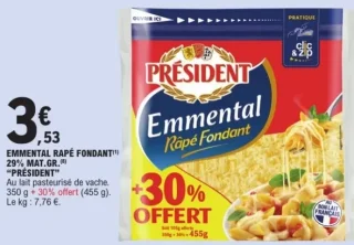 Emmental Râpé Fondant Président