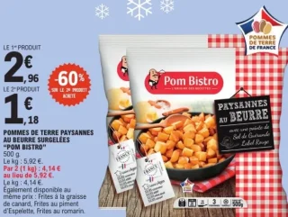 Pommes de terre paysannes au beurre surgelées Pom Bistro