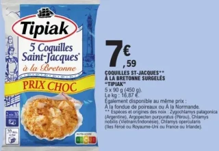 5 Coquilles Saint-Jacques à la Bretonne surgelées Tipiak