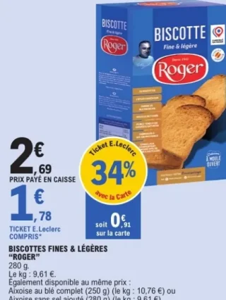 Biscottes fines & légères Roger