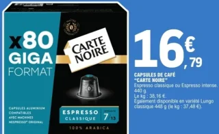 Capsules de café Carte Noire