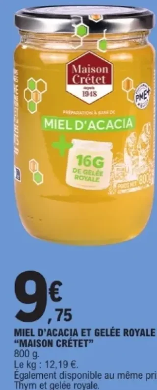 Miel d'Acacia et Gelée Royale Maison Crétet