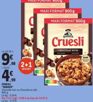 Cruesli Quaker Chocolat noir