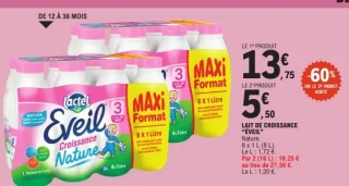 Lait de Croissance "Éveil" Nature Lactel