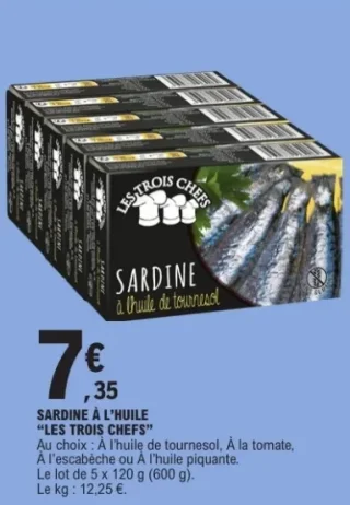 Sardine à l'huile de tournesol Les Trois Chefs