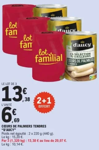 CŒURS DE PALMIERS TENDRES "D'AUCY"