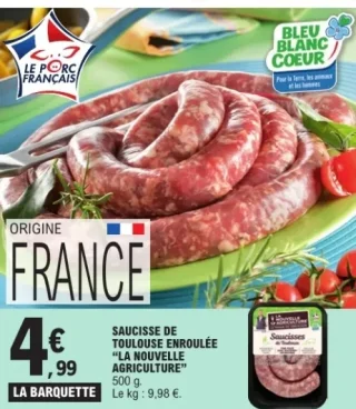 Saucisse de Toulouse enroulée La Nouvelle Agriculture