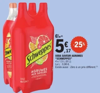 Soda saveur agrumes "SCHWEPPES"