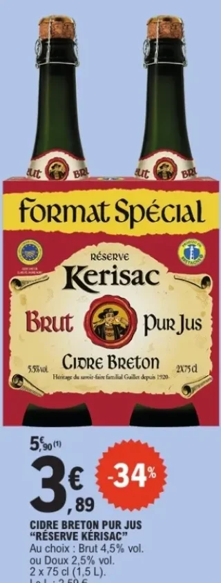 Cidre Breton Pur Jus "Réserve Kérisac" Brut