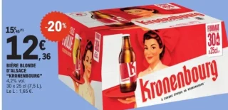 Bière blonde d'Alsace "Kronenbourg"