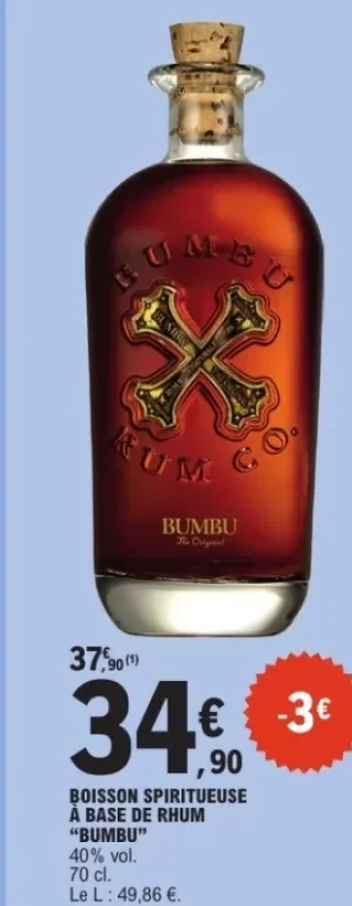 Boisson Spiritueuse À Base De Rhum "Bumbu"