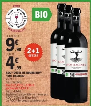 AOC Côtes de Bourg Bio Nos Racines