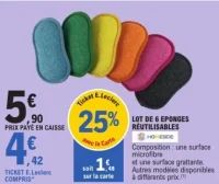 Lot de 6 éponges réutilisables Homeside