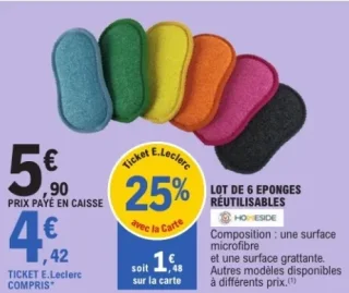 Lot de 6 éponges réutilisables Homeside