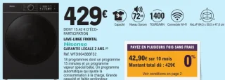 Lave-linge frontal Hisense WF3I9043BBFS2