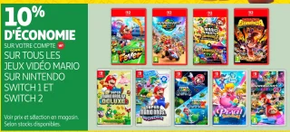 Jeux vidéo Mario sur Nintendo Switch 1 et Switch 2