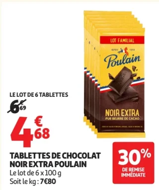 TABLETTES DE CHOCOLAT NOIR EXTRA POULAIN