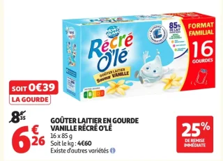 GOÛTER LAITIER EN GOURDE VANILLE RÉCRÉ O'LÉ
