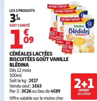 Céréales lactées biscuitées goût vanille Blédina