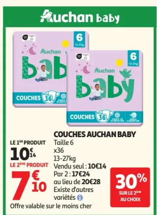 Couches Auchan Baby
