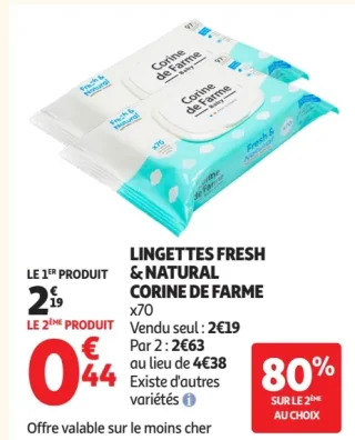 Lingettes Fresh & Natural Corine de Farme