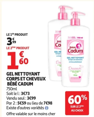 Gel nettoyant corps et cheveux Bébé Cadum