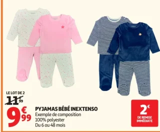 Pyjamas bébé Inextenso Le lot de 2