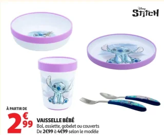 Vaisselle bébé Disney Stitch