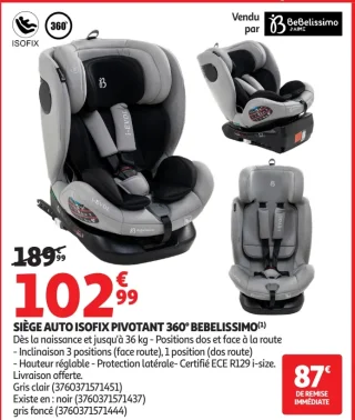 SIÈGE AUTO ISOFIX PIVOTANT 360° BEBELISSIMO