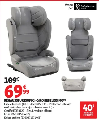 RÉHAUSSEUR ISOFIX I-GIRO BEBELISSIMO