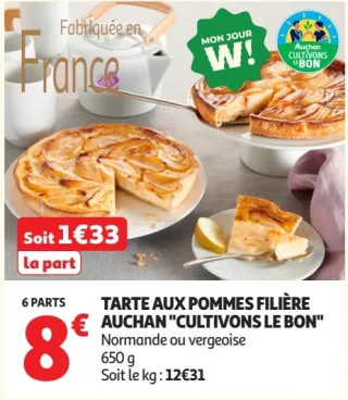 Tarte aux pommes Filière Auchan "Cultivons le bon"