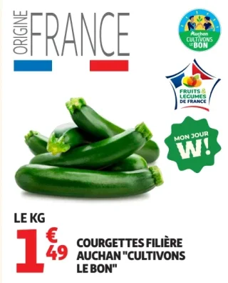 Courgettes Filière Auchan "Cultivons le bon"